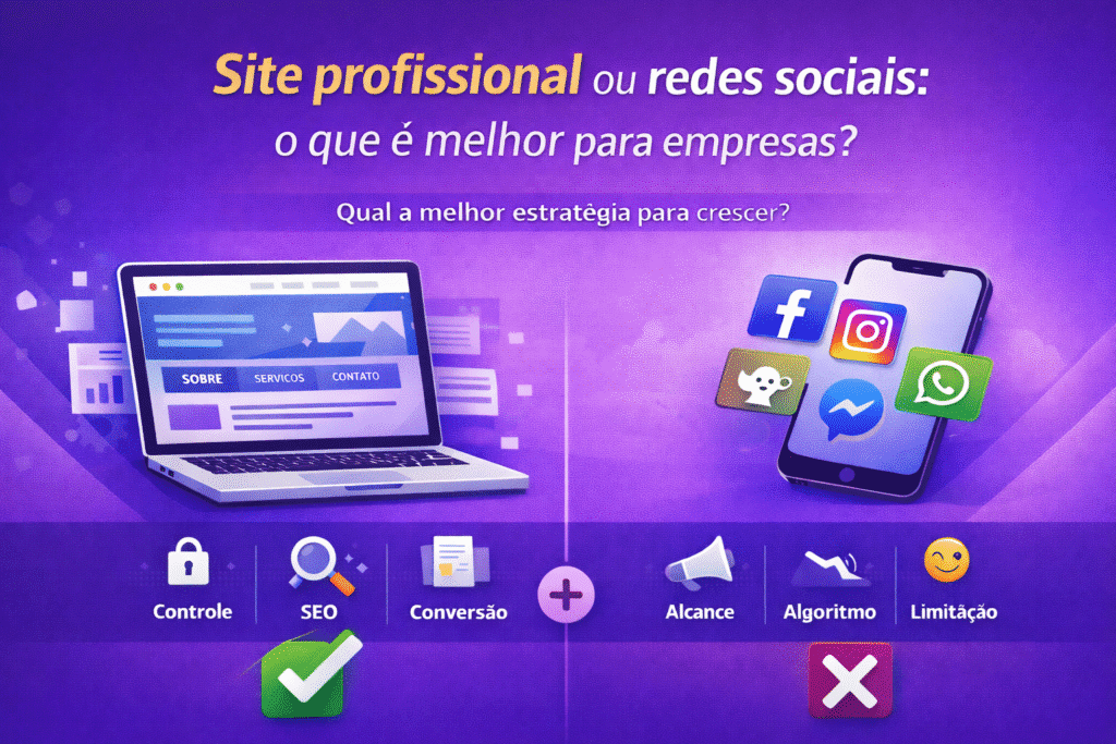 Site profissional ou redes sociais
